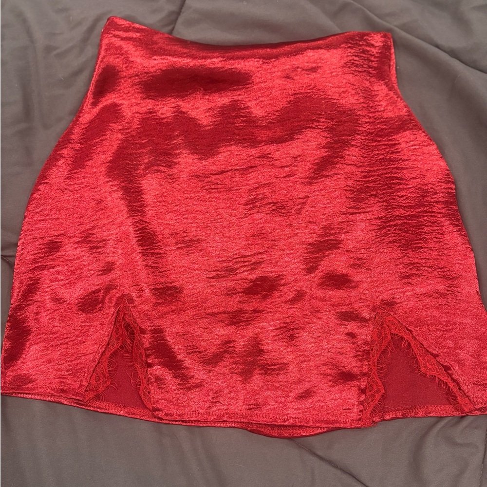 Elegant Red Velvet Skirt